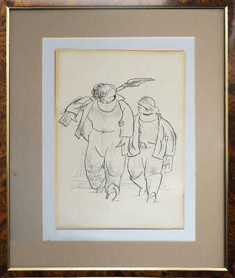 Сойфертис Леонид Владимирович. Двое с работы (на оборотной стороне карандашный набросок)